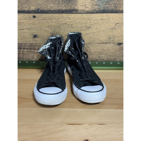 🔥 EXCELLENT Converse High Top 2 Fold Down LV Leopard Pattern W SZ 6 Black/gold - Picture 6 of 11